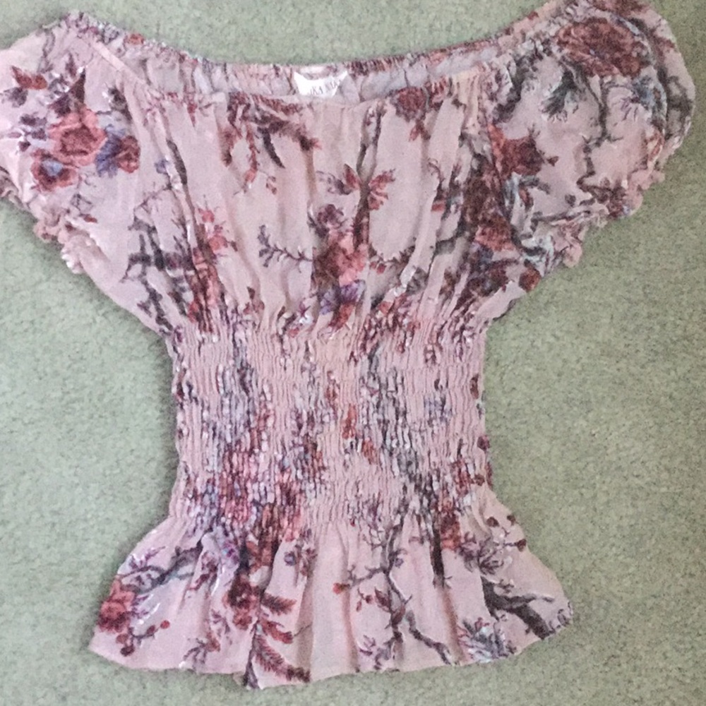 Pink peasant top